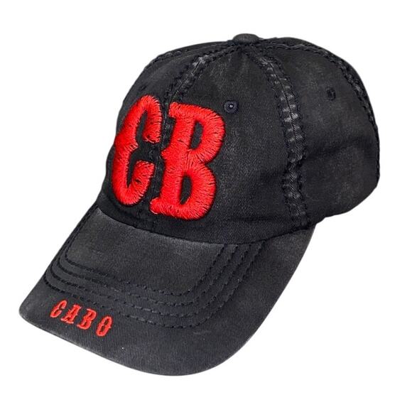 CB Cabo Hat Robin Ruth Original Black Red Embroidered adjustable unisex 3D Wabo - Picture 1 of 12
